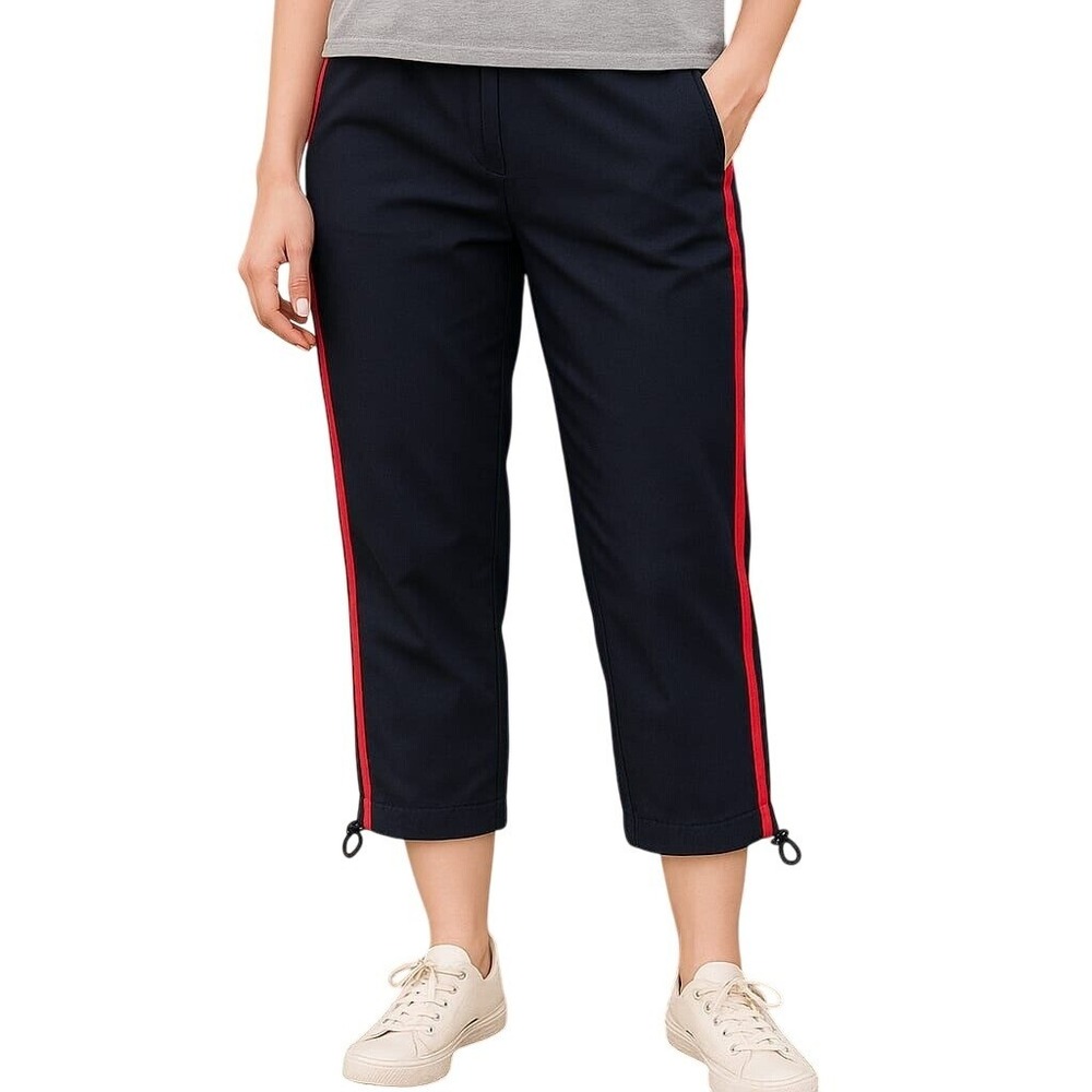 Lauren Active Cropped Pants Athletic Lounge‎ Red Stripe Detail 8 Vintage 90s